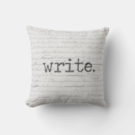 Almofada Escreva, manuscrito motivacional Jane Austen