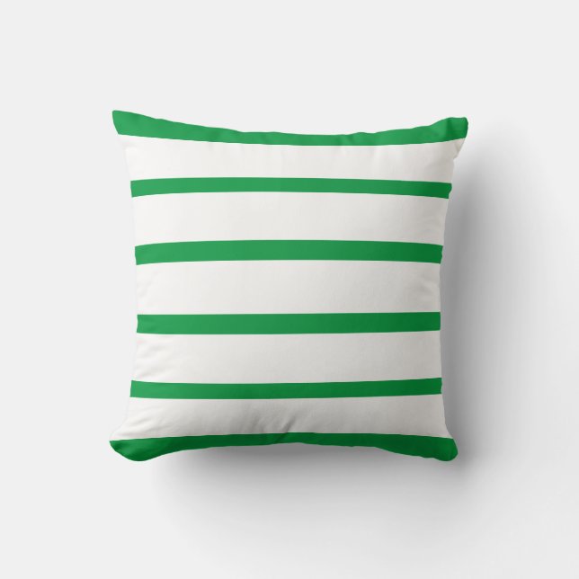 Almofada Escritório da Kelly Green e White Minimal Stripes (Frente)