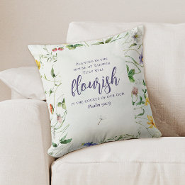 Almofada Escritura de Flor Silvestre em Aquarela