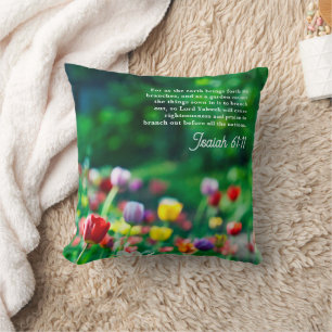 Almofada Escritura de Jardim Tulip Elegante Verso Duplo Lad