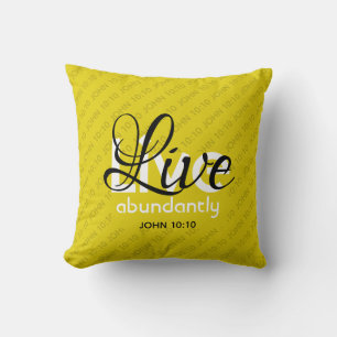 Almofada Escritura de Vida Abundante John 10:10 CITRINA AMA
