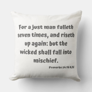Almofada Escritura Versa da Bíblia KJV do Proverbs 24:16