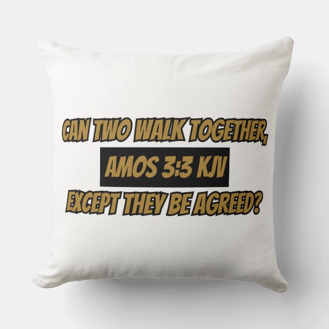 Almofada Escritura Versa de Bíblia Amos 3:3 KJV (Frente)