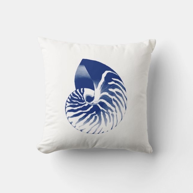 Almofada Escudo do nautilus - azuis marinhos e branco (Frente)