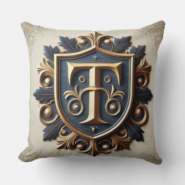 Almofada Escudo Heráldico Ornado Elegante (Frente)
