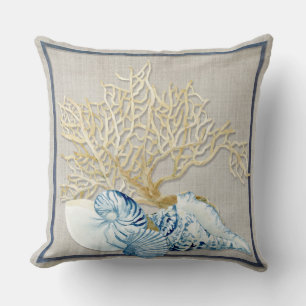 Almofada Escudos do coral do Scallop do Conch do nautilus