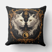 Escultura Yin Yang de Gato Gêmeo