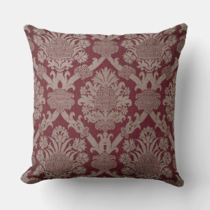 Almofada Escuro Elegante Vintage Dark Beige Damask Weave