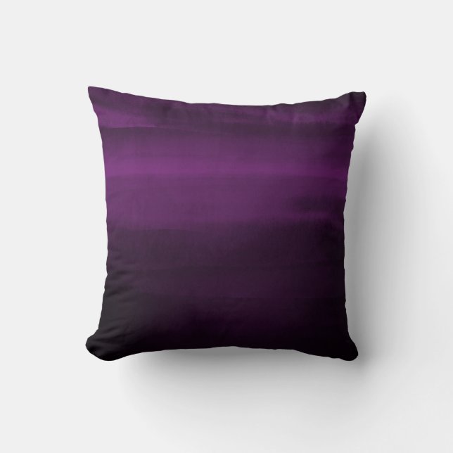 Almofada Escuro Roxo Plum Moderno em Aquarela Chic (Frente)