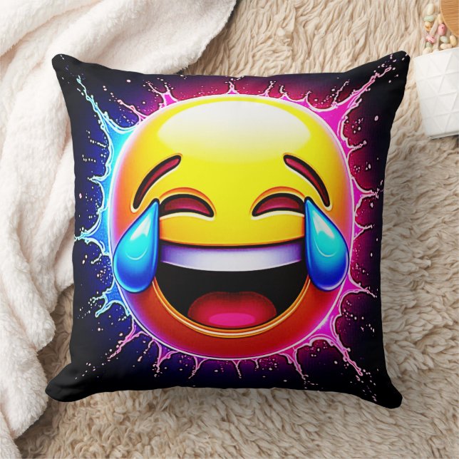 Almofada Esgancho Alegre: Arte de Emoji Risonho (Cobertor)