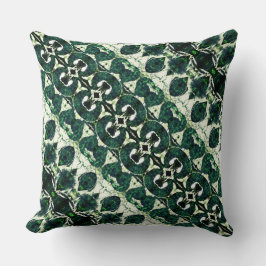 Almofada Esmeralda esmeralda repetida sob textura branca