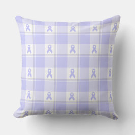 Almofada Esophageal Cancer Awareness Plaid Periwinkle