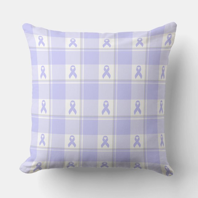 Almofada Esophageal Cancer Awareness Plaid Periwinkle (Frente)