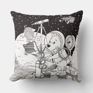 Almofada Espaço corante com um filhote de astronauta