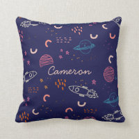 Espaço e Portalha Planetas em Azul Personalizado