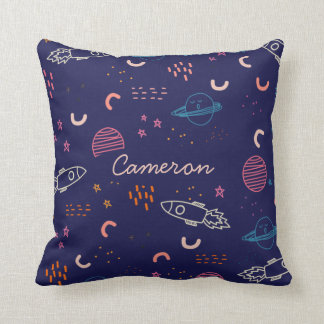 Almofada Espaço e Portalha Planetas em Azul Personalizado