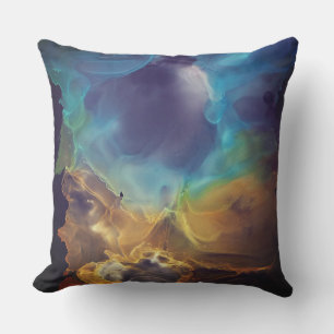 Almofada Espaço Nebula azul Amarelo Álcool Arte