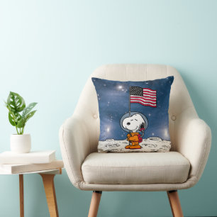 Almofada ESPAÇO Snoopy Com Astronauta De Bandeira