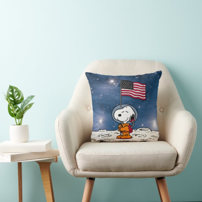 Almofada ESPAÇO | Snoopy Com Astronauta De Bandeira (Cadeira)