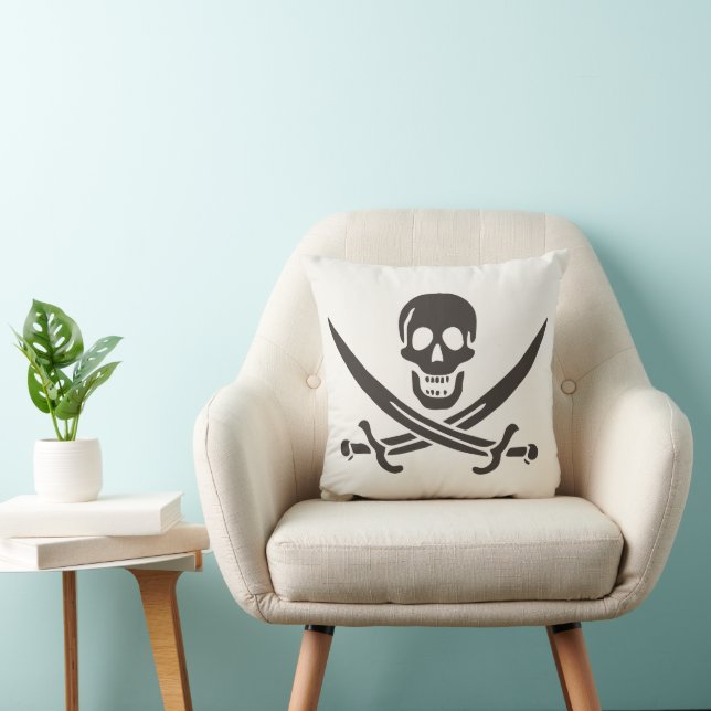 Almofada Espadas de crânio de obsidiana Bandeira pirata de  (Cadeira)