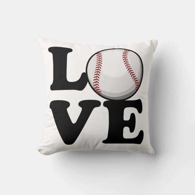Almofada Espalhe o fã de basebol do amor | do basebol (Frente)