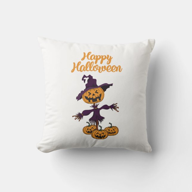 Almofada Espantalho Feliz de Halloween (Frente)