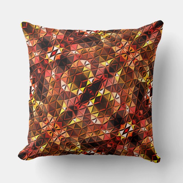 Almofada Espelhamento de triângulos vermelhos gerando forma (Frente)