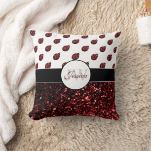 Almofada Espelhos vermelhos brilhantes Ladybug Monograma PL