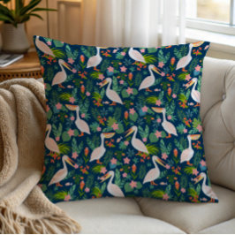 Almofada Espelicanos cúbicos, flores tropicais coloridas