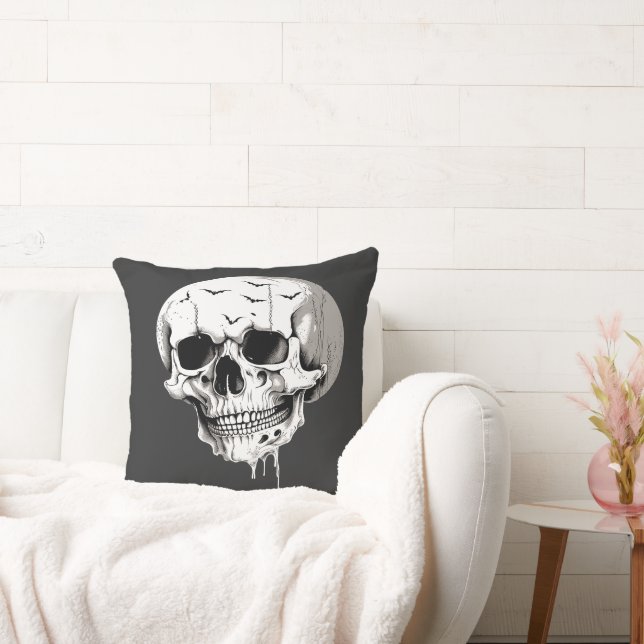 Almofada Espeluznante Crânio Derretendo de Halloween Com Im (Sofá)