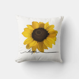 Almofada Esperança de uma pintura de girassol amarelo reali