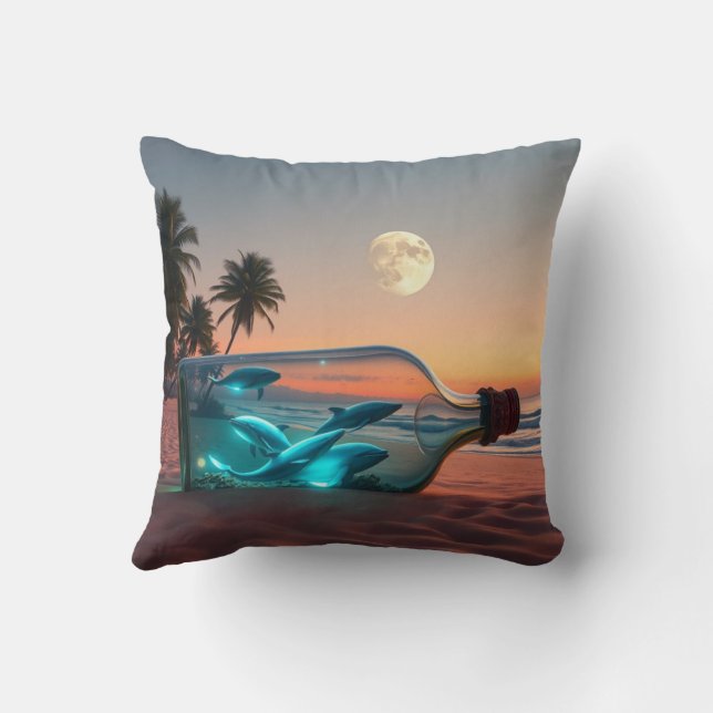 Almofada Esperando... e golfinhos (Verso)