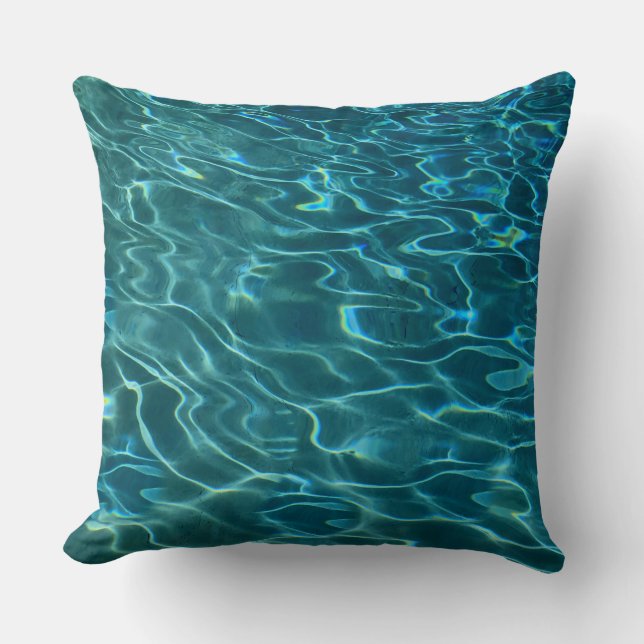 Almofada Espetáculo de águas salgadas do oceano azul Elegan (Frente)