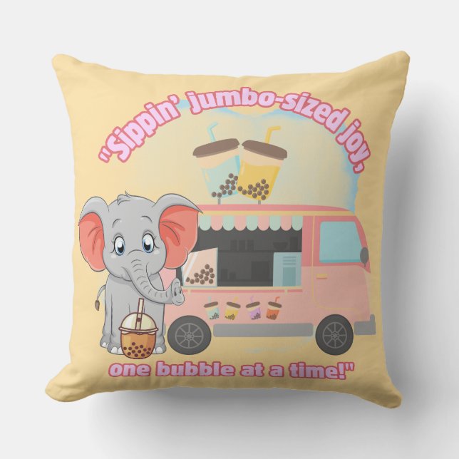 Almofada Espetar alegria de tamanho grande, uma bolha de ca (Frente)