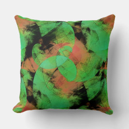 Almofada Espirais verdes texturizadas de salmão, que se sob