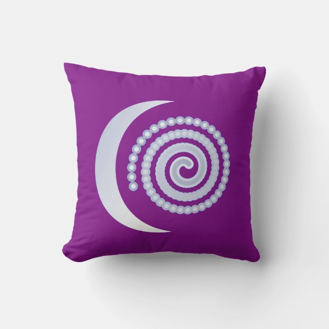 Almofada Espiral da Lua Silver em roxo (Frente)