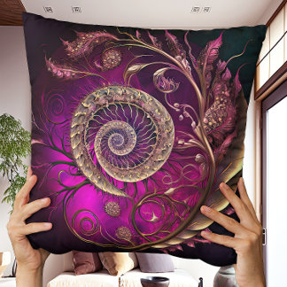 Almofada Espiral Magenta Moderna Contemporânea Pouco Freque