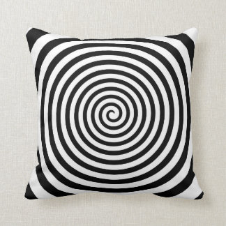 Almofada Espiral preto e branco hipnótica -