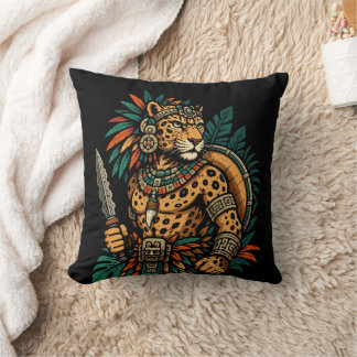 Almofada Espírito da Selva – Guerreiro Tribal e Impressão d