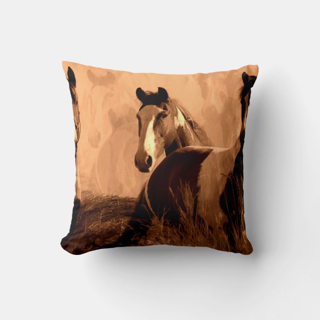 Almofada Espíritos Cavalos - Cavalos Selvagens (Frente)