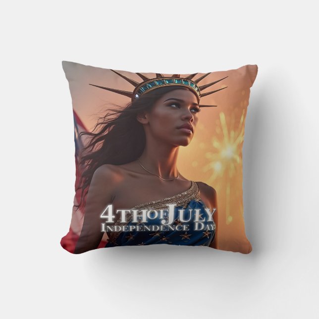 Almofada Esplêndido Design de 4 de Julho - Fogos de Artifíc (Frente)