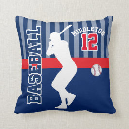 Almofada Esporte de basebol em azul escuro e vermelho