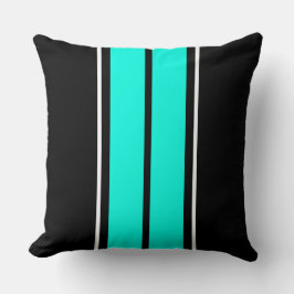 Almofada Esportes Brilhantes De Aqua White Racing Em Preto