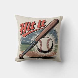 Almofada Esportes Retro De Basebol Vintage "Atingi It"