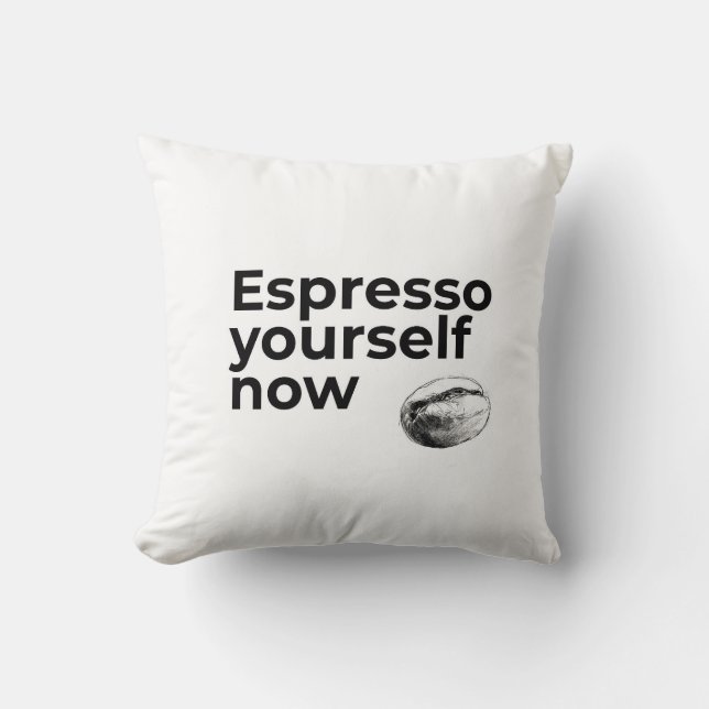 Almofada Espresse-se agora Coffee Cote Coffee Cote com Bean (Frente)