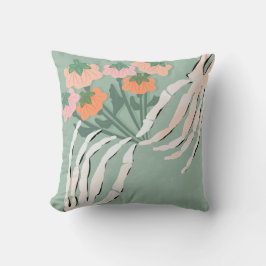 Almofada Esqueleto com Buquê de Abóbora