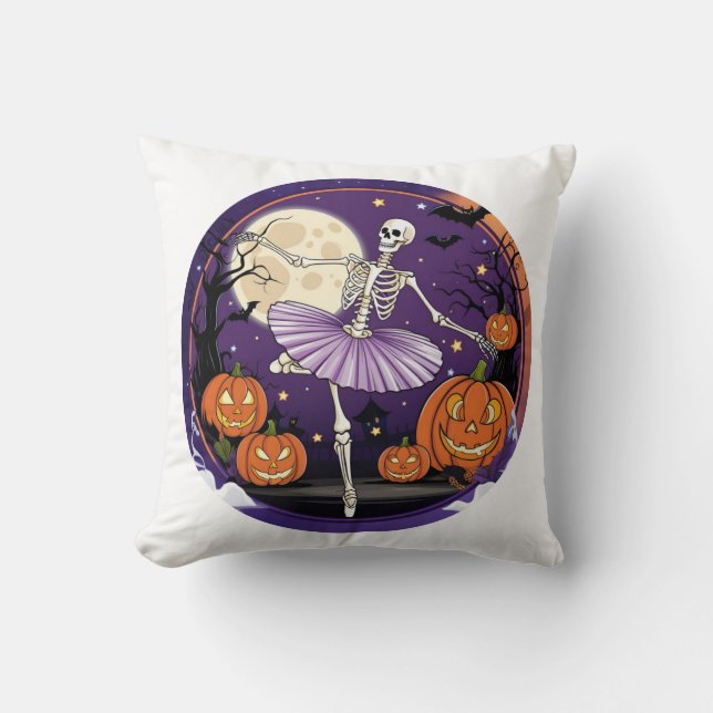 Almofada Esqueleto de dança de Halloween, melhor presente d (Frente)