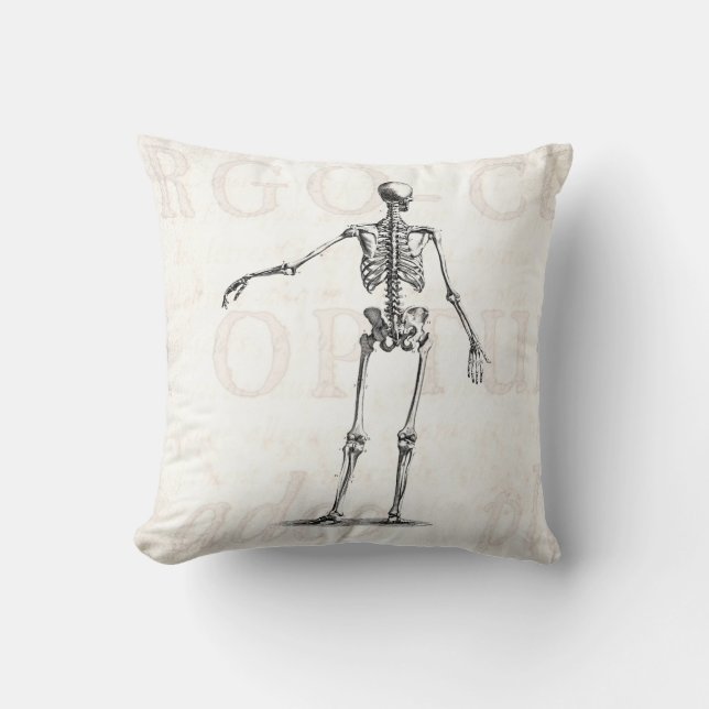 Almofada Esqueletos antigos de esqueleto da anatomia dos (Frente)