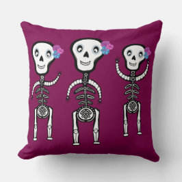 Almofada Esqueletos felizes com Bolsa