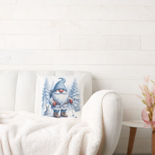 Almofada Esqui de inverno Gnome com coelho